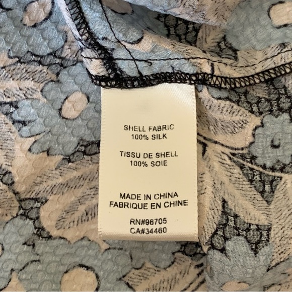 Rebecca Taylor 100% Silk Floral Crew Neck Blouse Size 2 Daisies 3/4 Sleeve - Picture 7 of 9